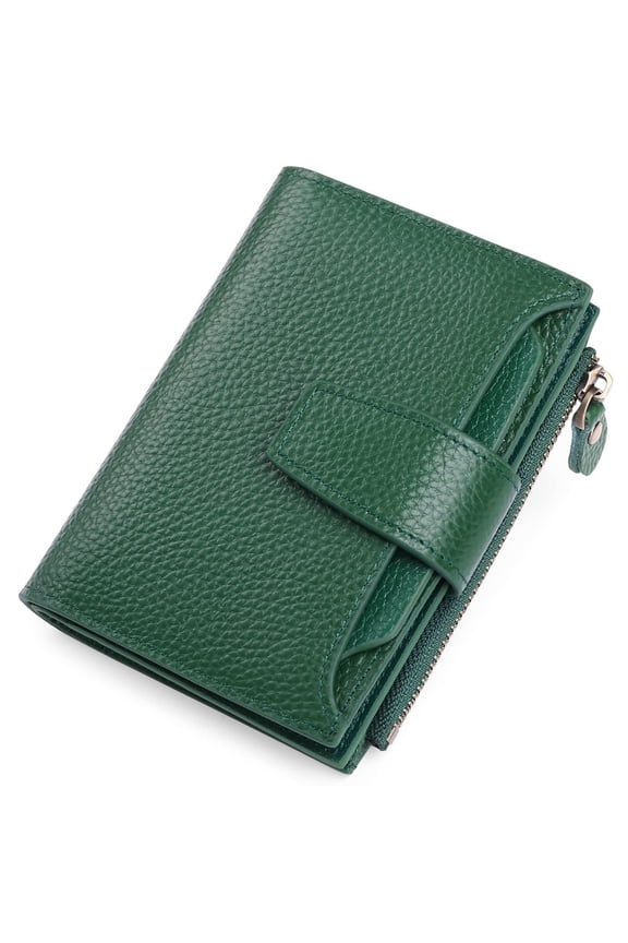 Small Wallet for Women Genuine Leather Bifold Purse RFID Blocking Card Holder