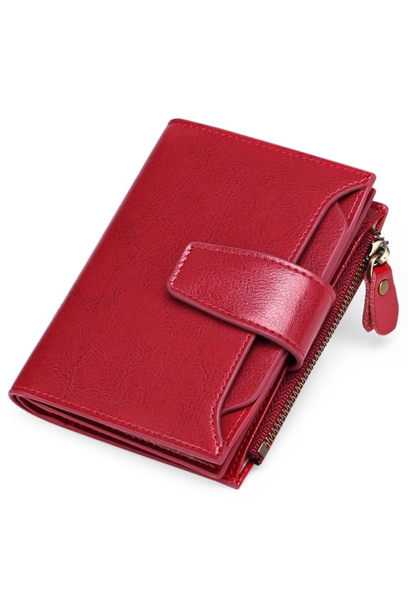 Small Wallet for Women Genuine Leather Bifold Purse RFID Blocking Card Holder