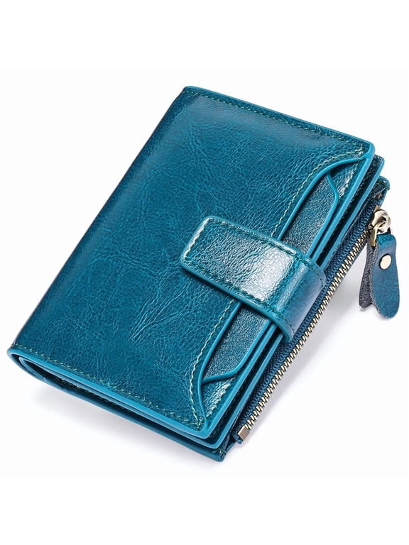 Small Wallet for Women Genuine Leather Bifold Purse RFID Blocking Card Holder