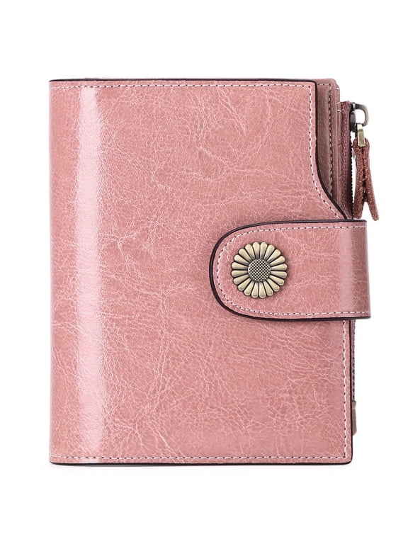 Small Wallet for Women Leather Bifold Compact Small Womens Wallet with RFID Blocking