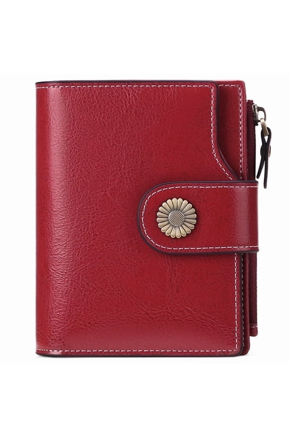 Small Wallet for Women Leather Bifold Compact Small Womens Wallet with RFID Blocking