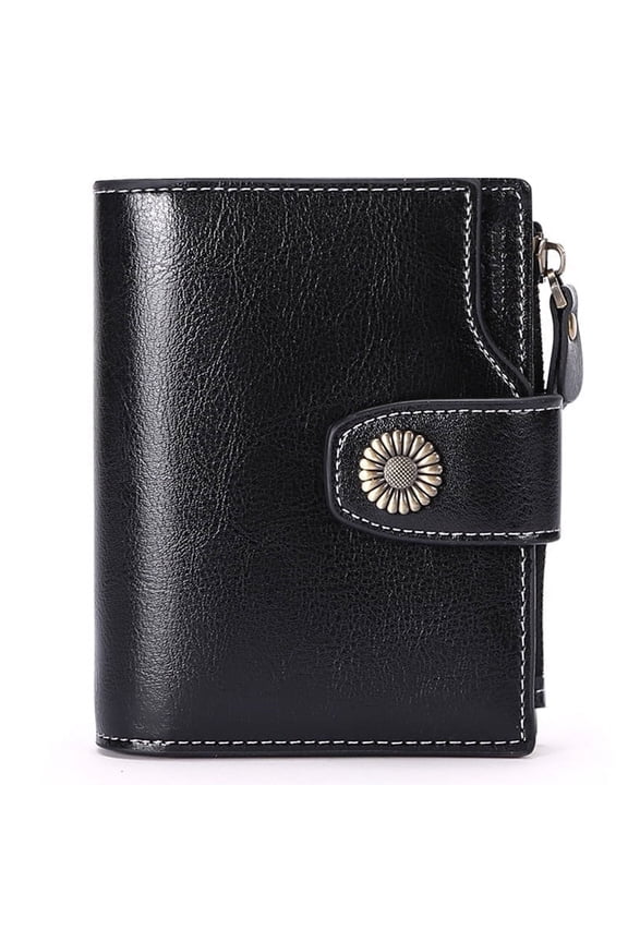 Small Wallet for Women Leather Bifold Compact Small Womens Wallet with RFID Blocking