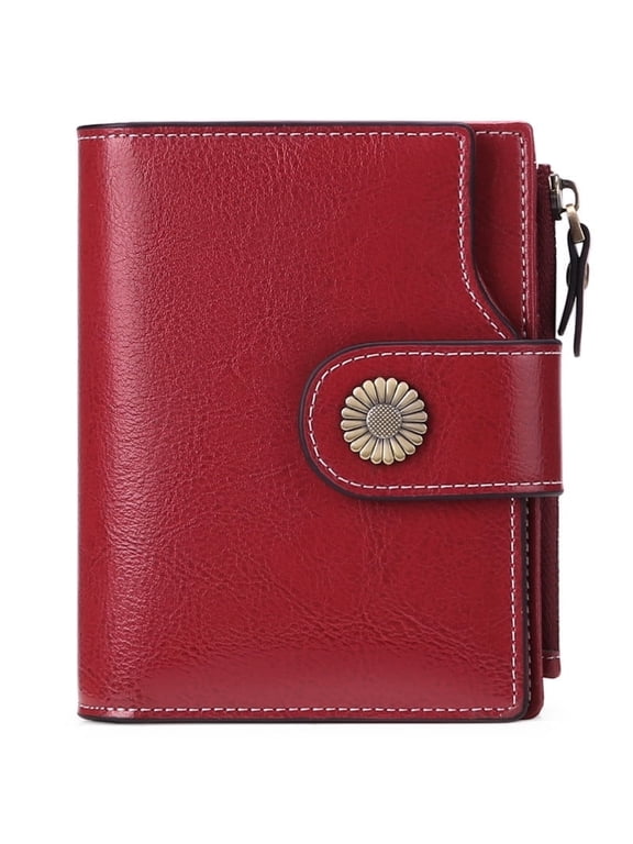 Small Wallet for Women Leather Bifold Compact Small Womens Wallet with RFID Blocking