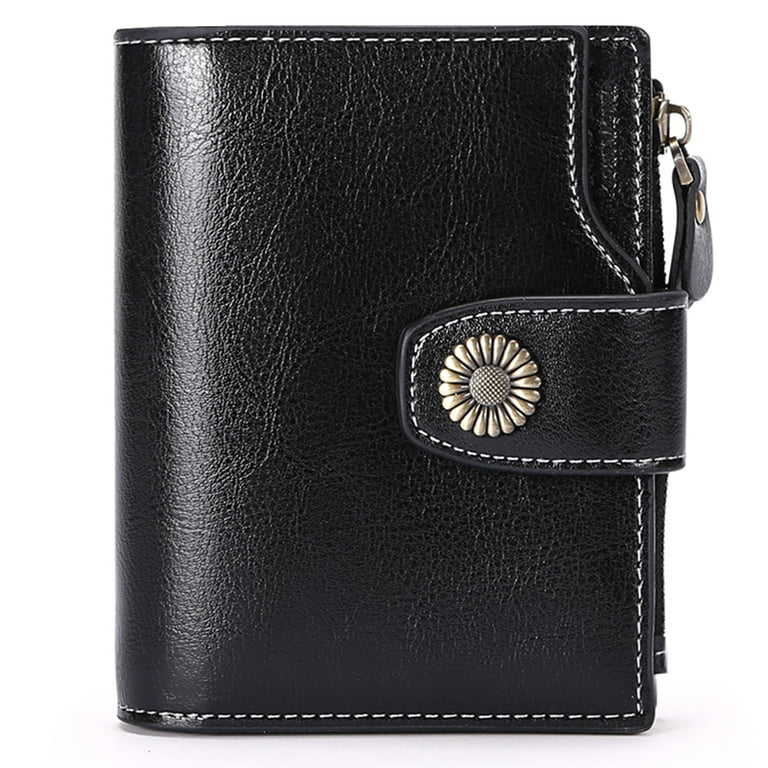 Falan Mule Small Wallet for Women Genuine Leather Bifold Compact RFID Blocking Small Womens Wallet
