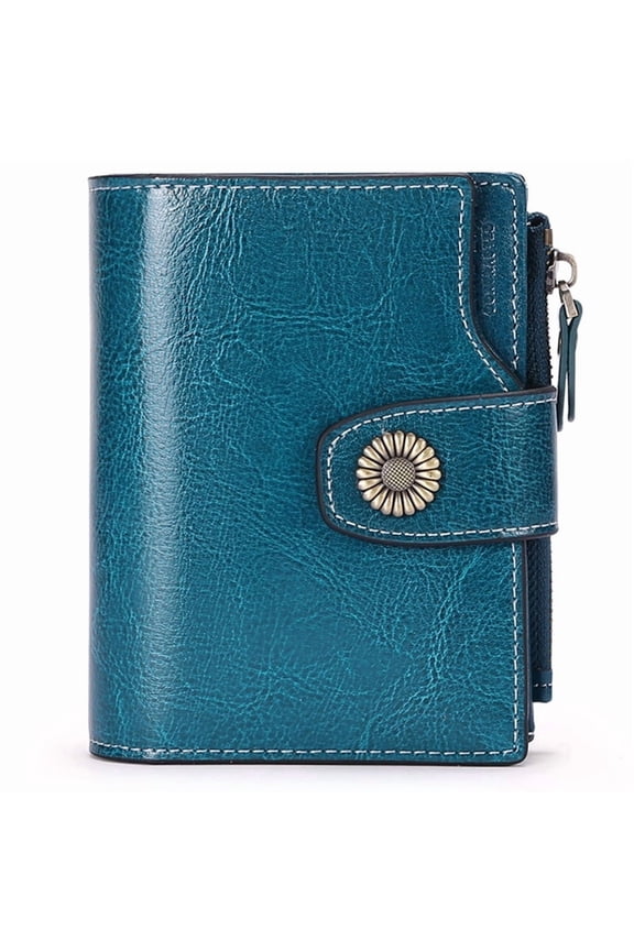 Small Wallet for Women Leather Bifold Compact Small Womens Wallet with RFID Blocking