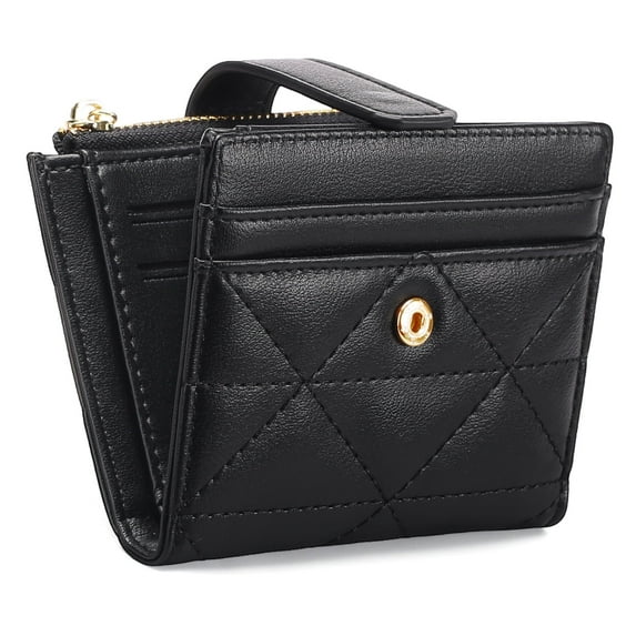 FALAN MULE Small Wallets Woman Leather Bifold RFID Blocking Card Holder With Zipper Coin Pocket