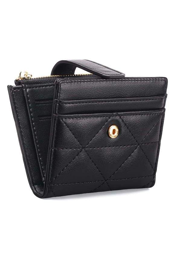 Small Wallets Woman Leather Bifold RFID Blocking Card Holder With Zipper Coin Pocket