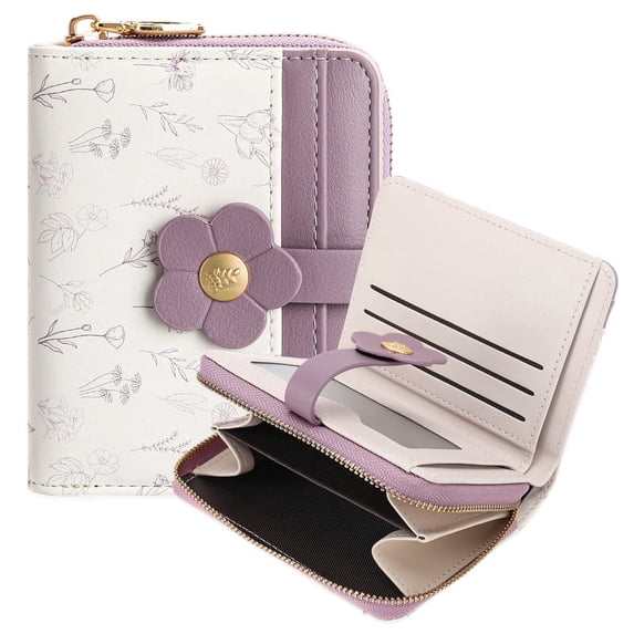 FALAN MULE Small Wallet for Women Rfid Bifold Vegan Leather Card Holder Wallet With Zipper Pocket