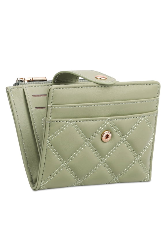 Wallet for Woman Small Bifold RFID Blocking Leather Card Holder Wallet With Zipper Coin Pocket