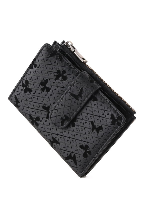 Small Womens Wallet Leather RFID Blocking Bifold Compact Card Holder Ladies Zipper Pocket Wallet with ID Window