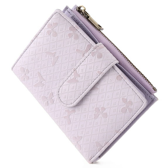 FALAN MULE Small Womens Wallet Leather RFID Blocking Bifold Compact Card Holder Ladies Zipper Pocket Wallet with ID Window