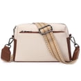 thumbnail image 1 of FALAN MULE Triple Zip Crossbody Bags for Women Pu Leather Small Cell Phone Purse with Adjustable Shoulder Strap, 1 of 6