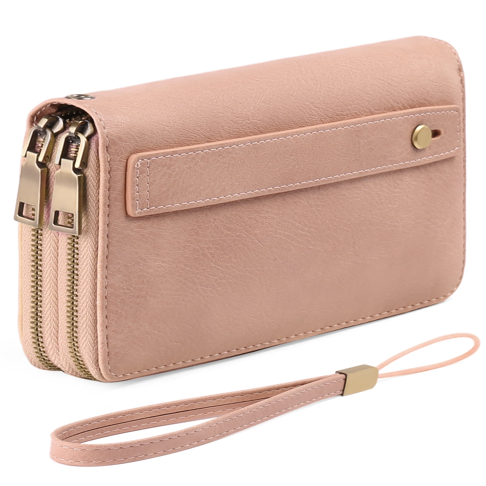 FALAN MULE RFID Women s Wallet Dual Zip Vegan Leather Wristlet Card Holder Walmart