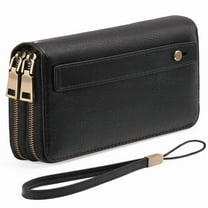 FALAN MULE Wallet for Women Clutch RFID Blocking Wristlet Leather Purse Large Capacity Credit Card Holder with Grip Hand Strap