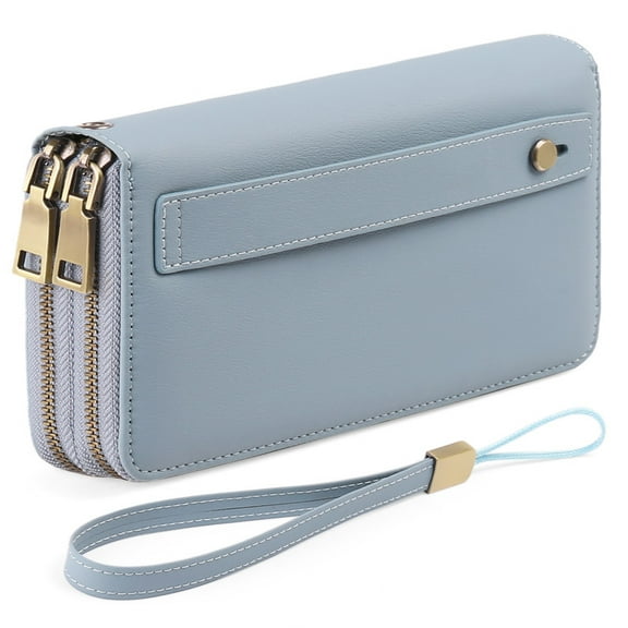 FALAN MULE Wallet for Women Clutch RFID Blocking Wristlet Leather Purse Large Capacity Credit Card Holder with Grip Hand Strap