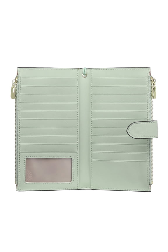 Wallet Women Multi Card Slim Leather RFID Blocking Credit Card Holder Wallet Purse with Zipper Pocket