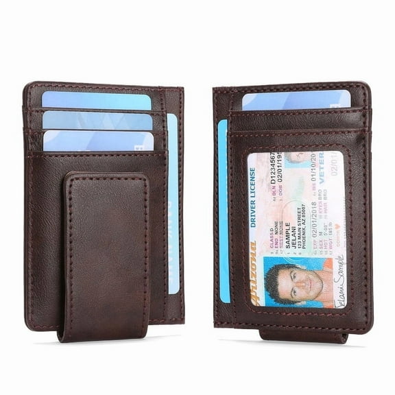 FALAN MULE Magnetic Closure Slim Wallet for Men Leather RFID Blocking Minimalist Front Pocket Money Clip Wallet Credit Card Holder