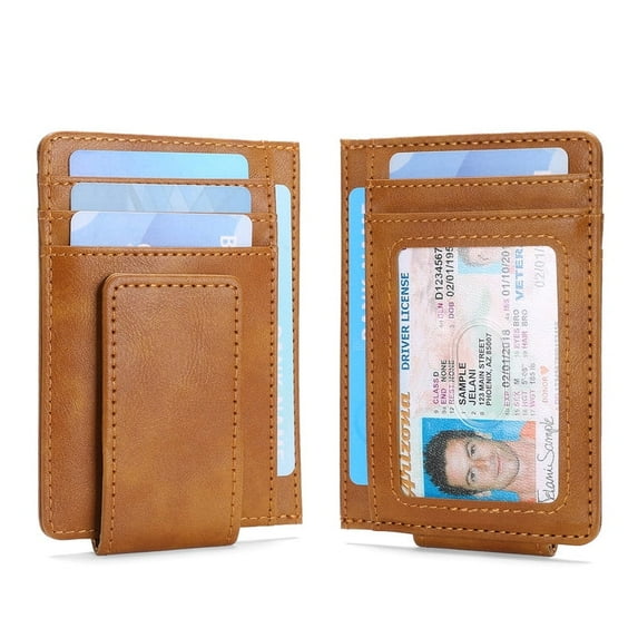 FALAN MULE Magnetic Closure Slim Wallet for Men Leather RFID Blocking Minimalist Front Pocket Money Clip Wallet Credit Card Holder
