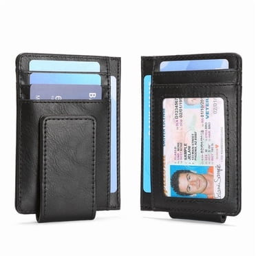 FALAN MULE Magnetic Closure Slim Wallet for Men Leather RFID Blocking Minimalist Front Pocket Money Clip Wallet Credit Card Holder