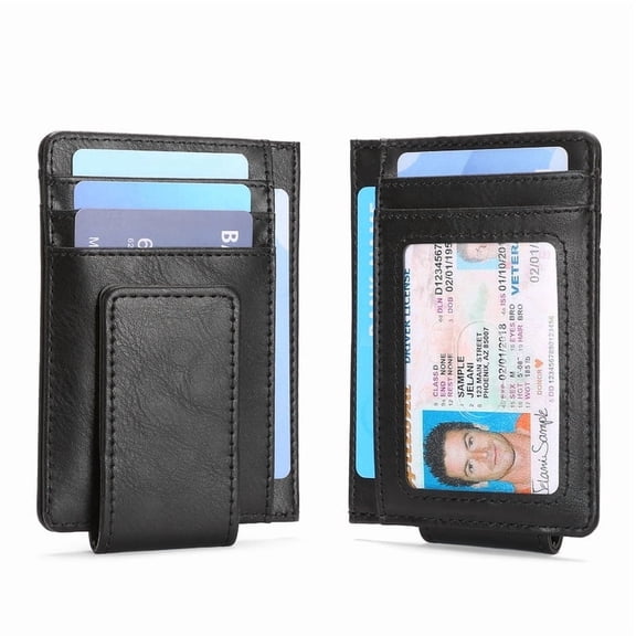 FALAN MULE Magnetic Closure Slim Wallet for Men Leather RFID Blocking Minimalist Front Pocket Money Clip Wallet Credit Card Holder
