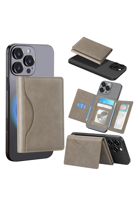 Wallet for Men Magnetic Wallet Phone with MagSafe Leather RFID Minimalist Wallet Detachable Flip 6+ Card Holder
