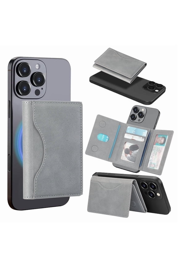 Wallet for Men Magnetic Wallet Phone with MagSafe Leather RFID Minimalist Wallet Detachable Flip 6+ Card Holder