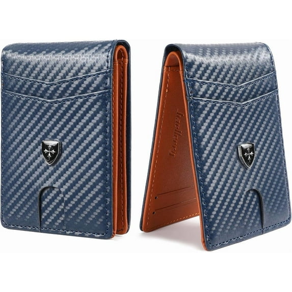 FALAN MULE Mens Wallet Leather Credit Card Holder Slim Bifold RFID Blocking Front Pockets Minimalist Wallets for Men with ID Window