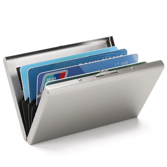 FALAN MULE Wallet for Men Stainless Steel Credit Card Wallet RFID Blocking Metal Case Pocket Business Card Holder for Women and Men