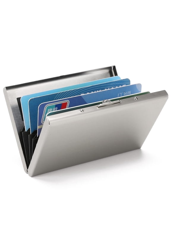 Wallet for Men Stainless Steel Credit Card Wallet RFID Blocking Metal Case Pocket Business Card Holder for Women and Men