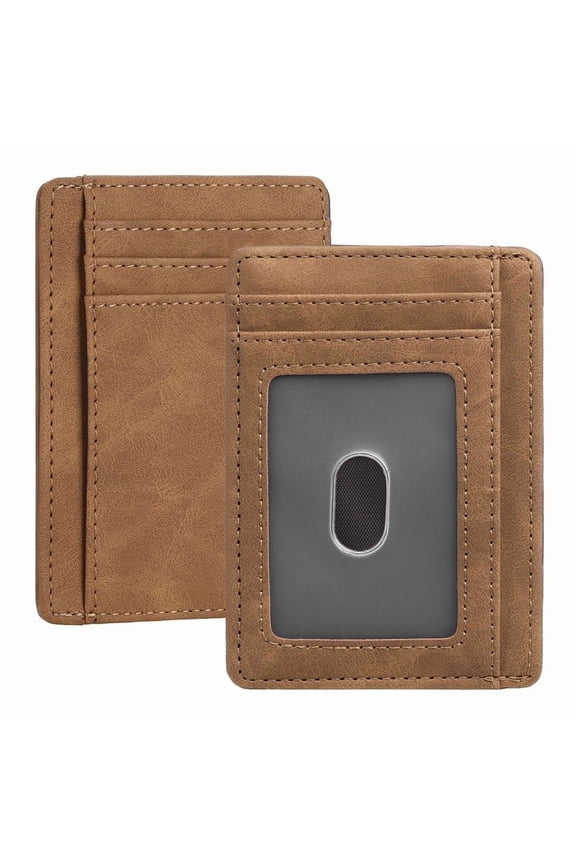 Men Wallet Compact Slim Minimalist Front Pocket RFID Blocking Wallet for Men and Women Leather Card Holder Wallet