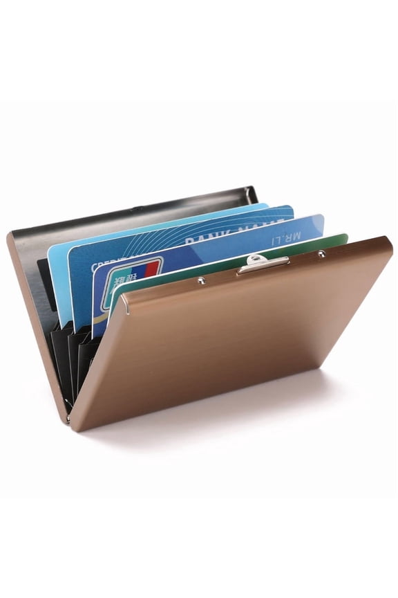 Wallet for Men Stainless Steel Credit Card Wallet RFID Blocking Metal Case Pocket Business Card Holder for Women and Men