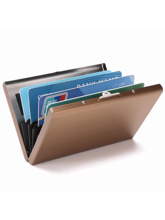 Wallet for Men Stainless Steel Credit Card Wallet RFID Blocking Metal Case Pocket Business Card Holder for Women and Men