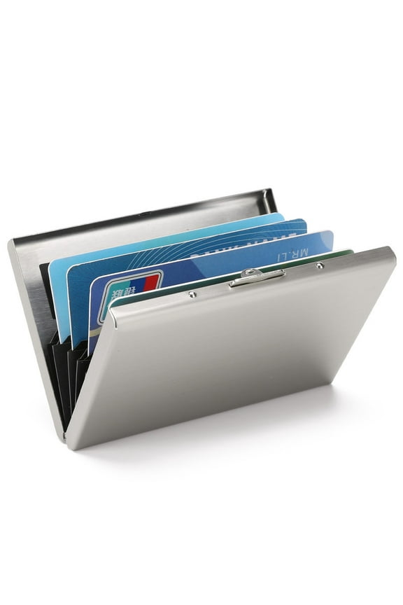 Wallet for Men Stainless Steel Credit Card Wallet RFID Blocking Metal Case Pocket Business Card Holder for Women and Men