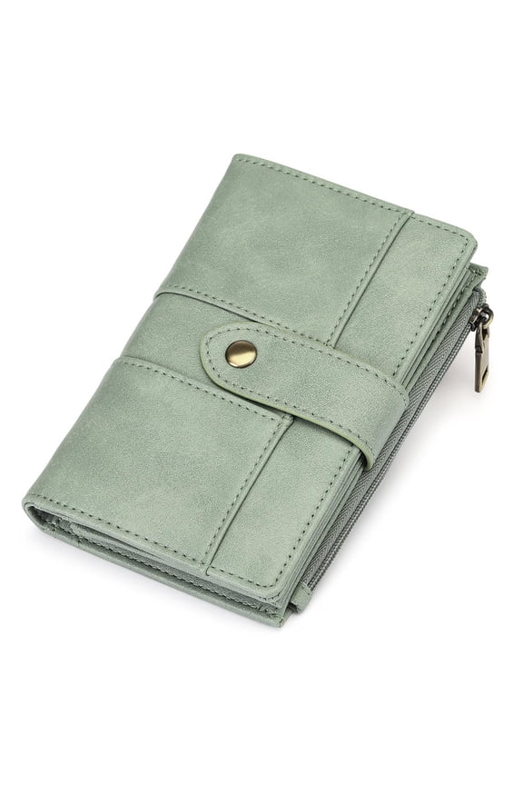 Women’s Small Leather Wallet Rfid Blocking Bifold Card Holder with 3 ID Windows