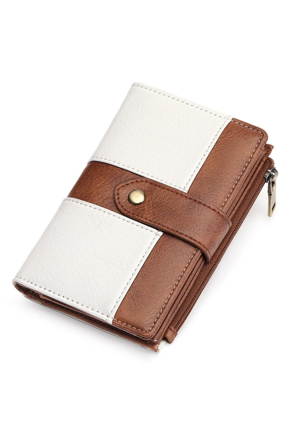 Women’s Small Leather Wallet Rfid Blocking Bifold Card Holder with 3 ID Windows