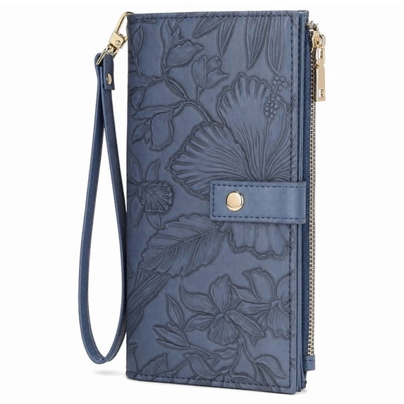 FALAN MULE Wallets for Women RFID Blocking Vegan Leather wristlet wallet Trifold Clutch Large Capacity Credit Card Holder