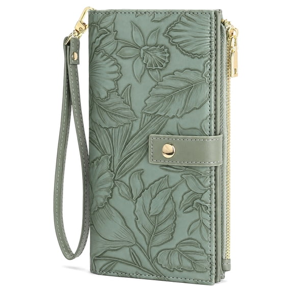 FALAN MULE Wallets for Women RFID Blocking Vegan Leather wristlet wallet Trifold Clutch Large Capacity Credit Card Holder