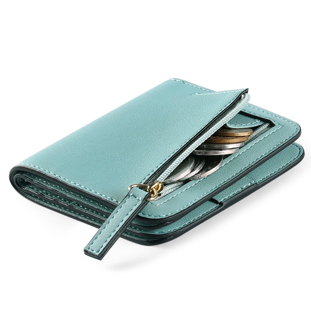 WEILIAN Small RFID Blocking Wallet For Women - Slim Bifold Faux Leather With Card Slots & Zipper Coin Pocket