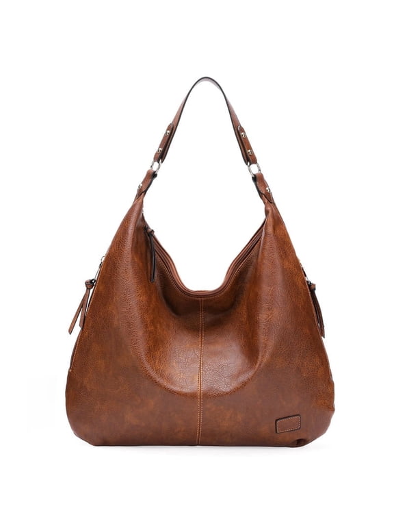 Women’s Hobo Shoulder Bag Soft Leather Slouchy Handbag Large Capacity Everyday Purse