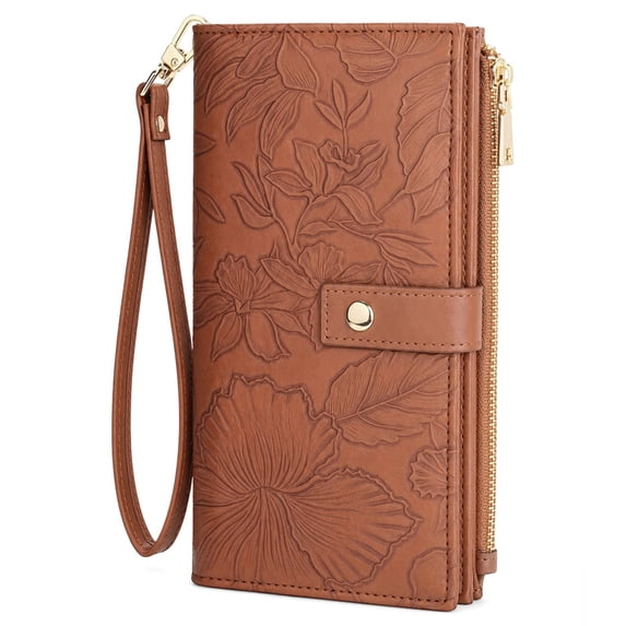 FALAN MULE Wallets for Women RFID Blocking Vegan Leather wristlet wallet Trifold Clutch Large Capacity Credit Card Holder