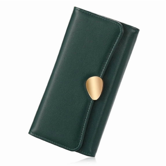 FALAN MULE Women's Wallet Leather Trifold Wallet Large Capacity Credit Card Holder with 9 Card Slots, ID Window and Zipper Pocket