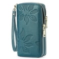 thumbnail image 1 of FALAN MULE Women's Wallet Large Capacity Double Zip Ladies Card Phone Holder RFID Blocking Wristlet Leather, 1 of 8