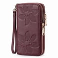 thumbnail image 1 of FALAN MULE Women's Wallet Large Capacity Double Zip Ladies Card Phone Holder RFID Blocking Wristlet Leather, 1 of 8
