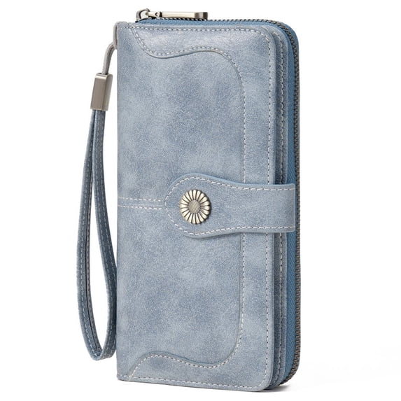 FALAN MULE Womens Wallet RFID Blocking Large Capacity Bifold Leather Credit Card Holder with Zipper Pocket Purse