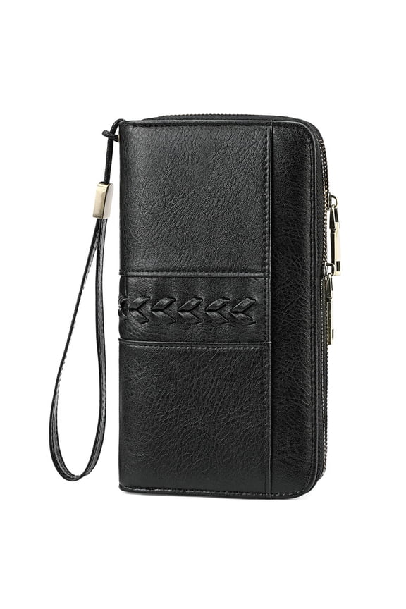 Wallet for Women RFID Blocking Leather Large Capacity Zip Around Ladies Card Holdr Phone Purse Wristlet