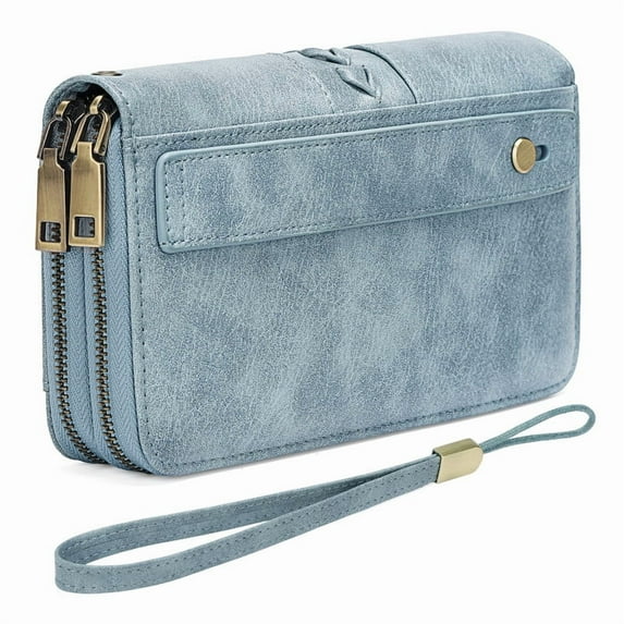 FALAN MULE Wallet for Women RFID Blocking Leather Large Capacity Zip Around Ladies Card Holdr Phone Purse Wristlet