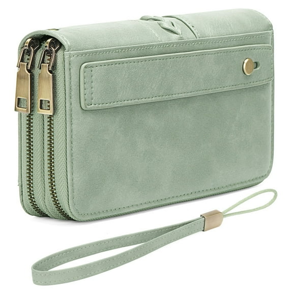 FALAN MULE Wallet for Women RFID Blocking Leather Large Capacity Zip Around Ladies Card Holdr Phone Purse Wristlet