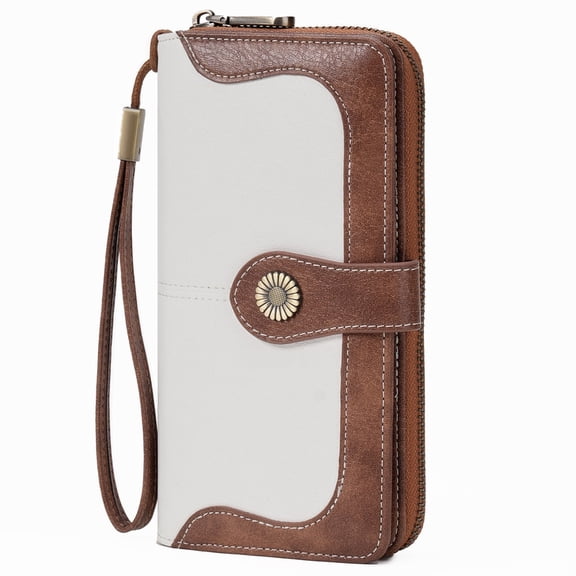 FALAN MULE Womens Wallet RFID Blocking Large Capacity Bifold Leather Credit Card Holder with Zipper Pocket Purse