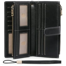 FALAN MULE Womens Wallets Large Capacity Credit Card Holder Rfid Wallet Leather Bifold Ladies Wristlet Clutch Wallet