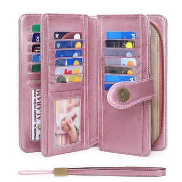 FALAN MULE Wristlet RFID Blocking Women's Classic Trifold Wallet, Purple